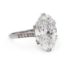 Edwardian 5.02 Carat E/VVS2 Oval Cut Diamond Engagement Ring by Janesich