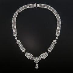 Edwardian 5.07 Carat Briolette Diamond Necklace, GIA E SI2
