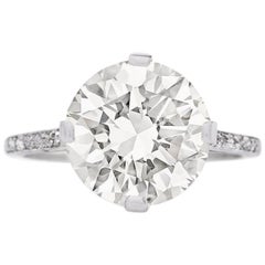 Edwardian 5.14 Carat Diamond Platinum Engagement Ring
