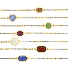 Edwardian 5.95 carat Sapphire, Garnet and Zircon Guard Chain, c.1910s