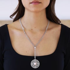 Edwardian 6 Carat Diamond & Pearl Platinum Sautoir Conversion Necklace