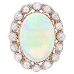 Edwardianischer Cluster-Ring mit 6,50 Karat Opal und Diamant, um 1910