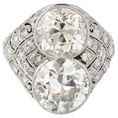Edwardian 7+ Carat Diamond and Platinum Cocktail Ring