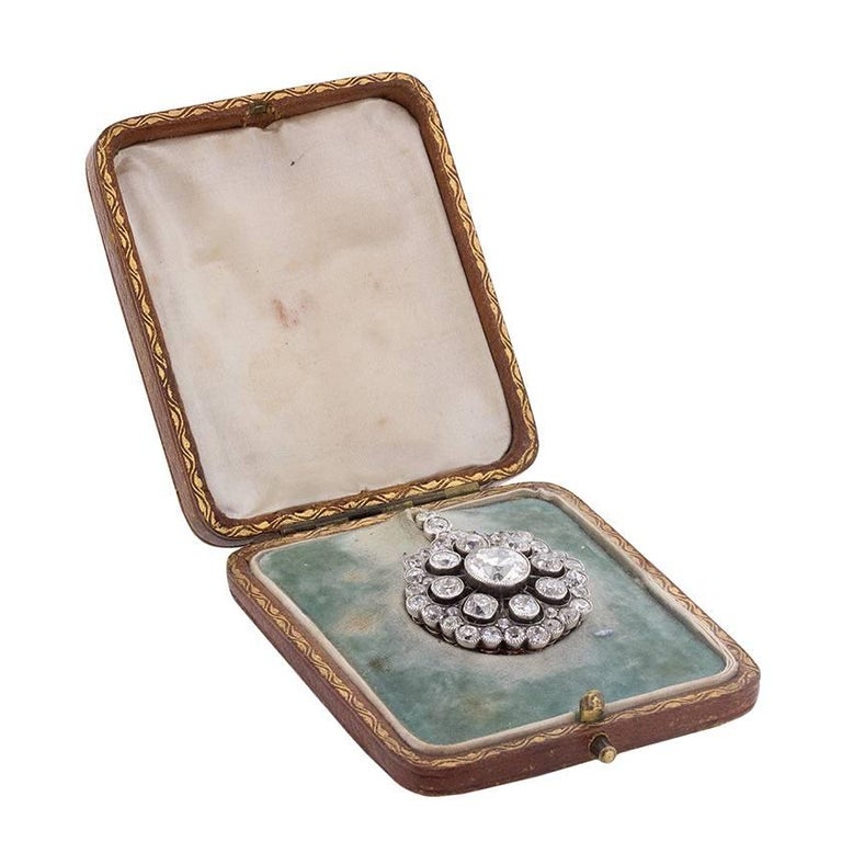 Edwardian 7.75 Carat Convertible Diamond Pendant Brooch c.1910 at ...