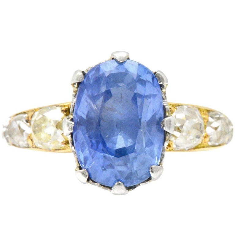 Edwardian 8.66 Carat Cornflower Ceylon Sapphire Diamond Platinum 18k Gold  Ring at 1stDibs | cornflower ceylon sapphire rings, ceylon cornflower blue sapphire  ring, ceylon sapphire cornflower blue