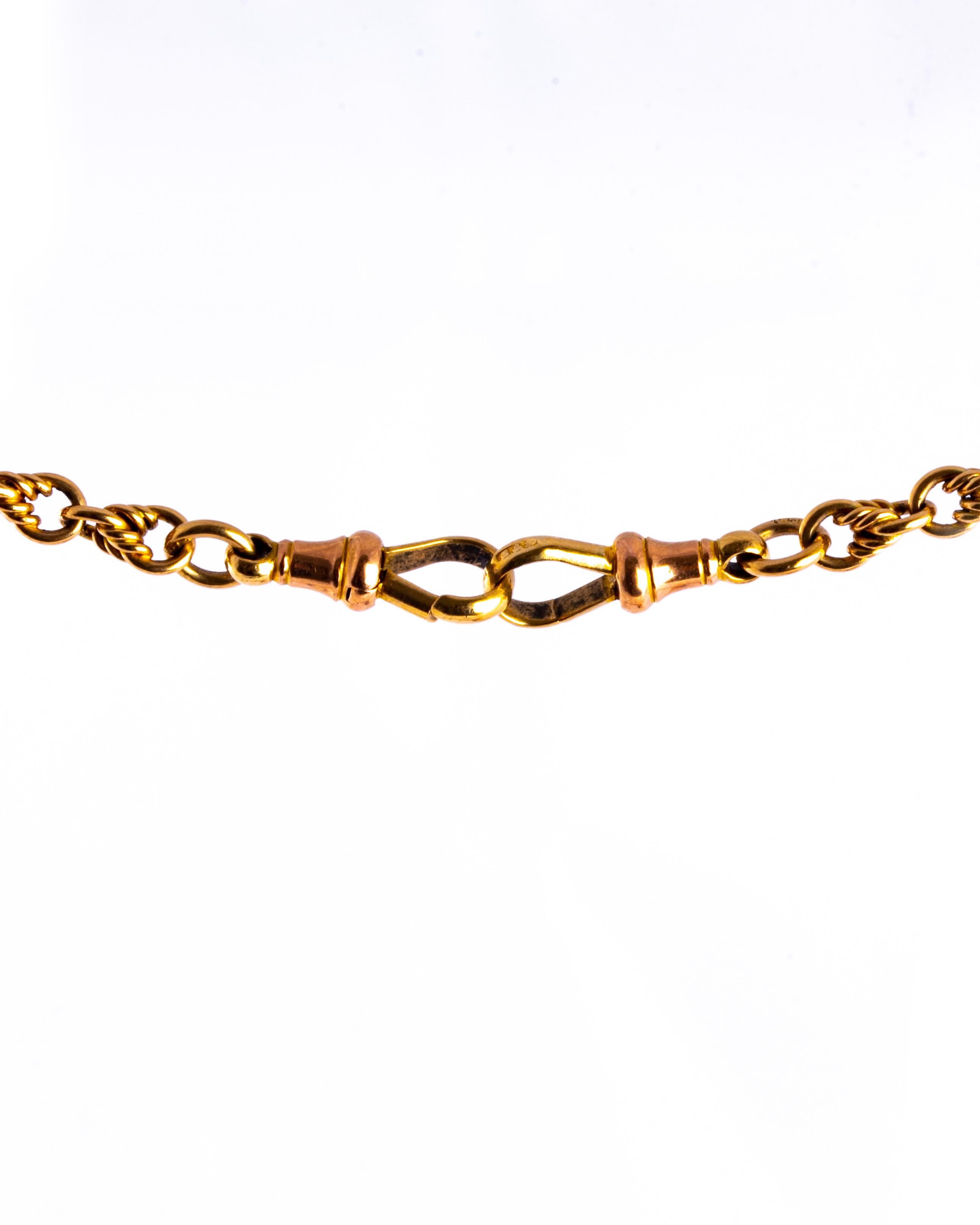 gold albert chain with t-bar
