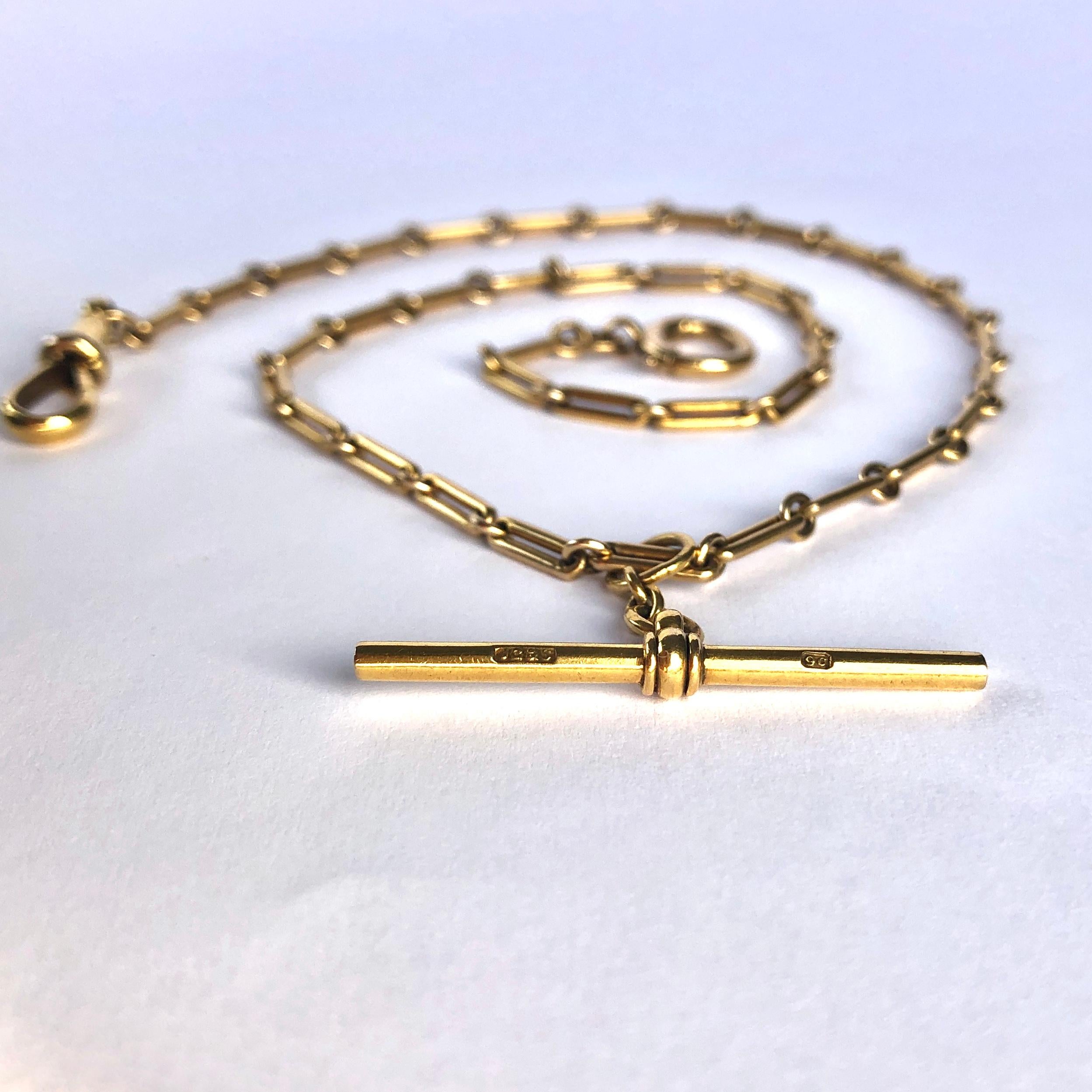 Edwardian 9 Carat Gold Albert or Necklace In Good Condition In Chipping Campden, GB