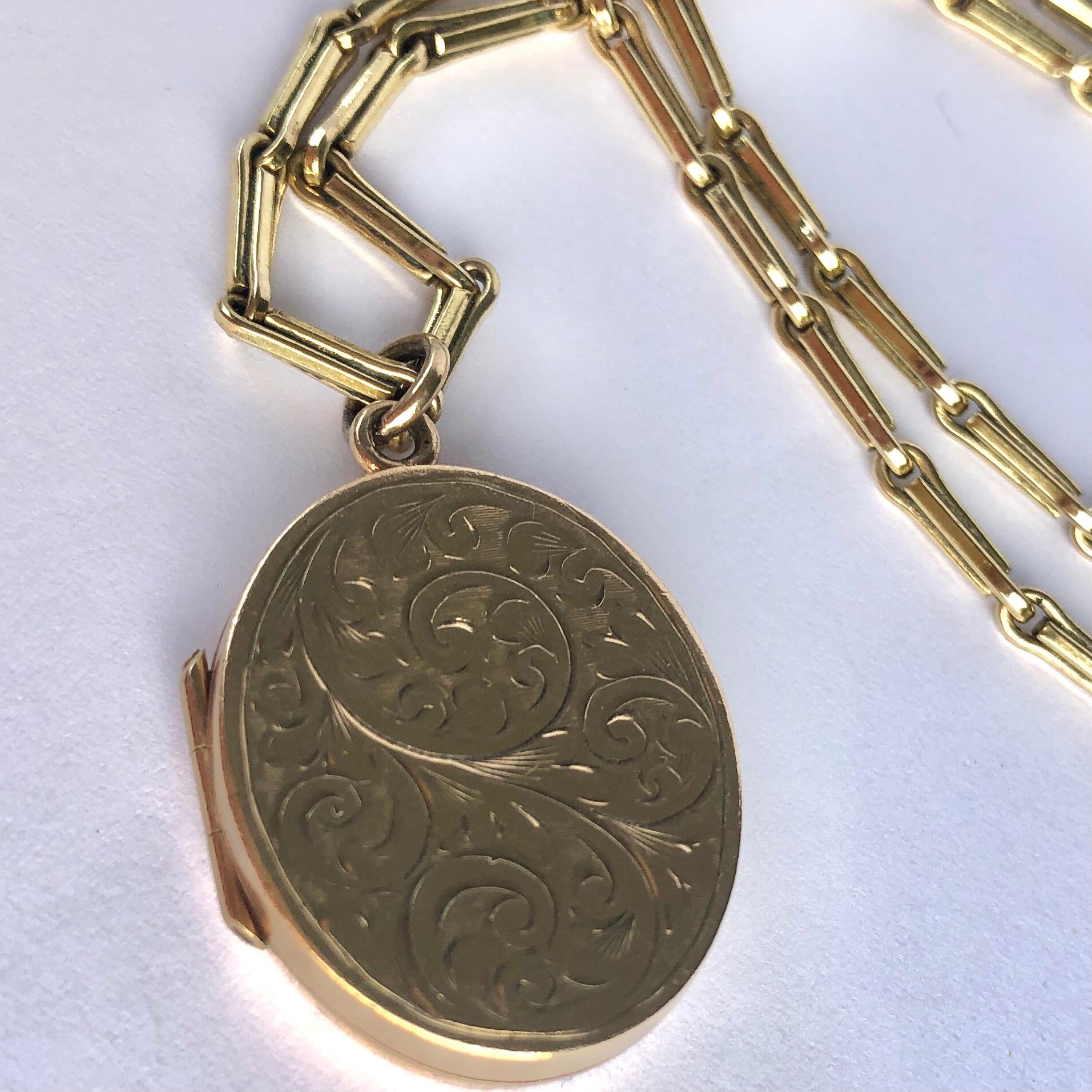 Albert- oder Halskette aus edwardianischem 9 Karat Gold (Edwardian) im Angebot