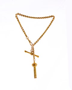 Edwardian 9 Carat Gold Albertina Bracelet