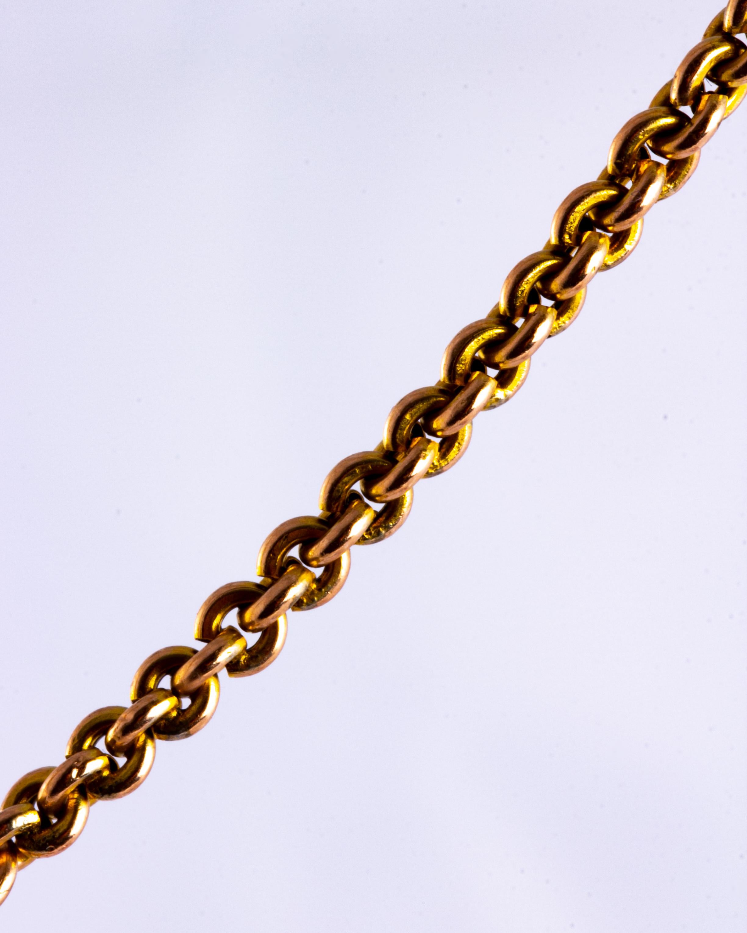 Edwardian 9 Carat Gold Albertina Bracelet In Good Condition In Chipping Campden, GB