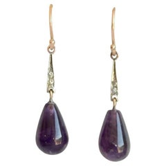 Blaue John-Tropfen-Ohrringe aus 9 Karat Gold und Platin im Edwardian-Stil