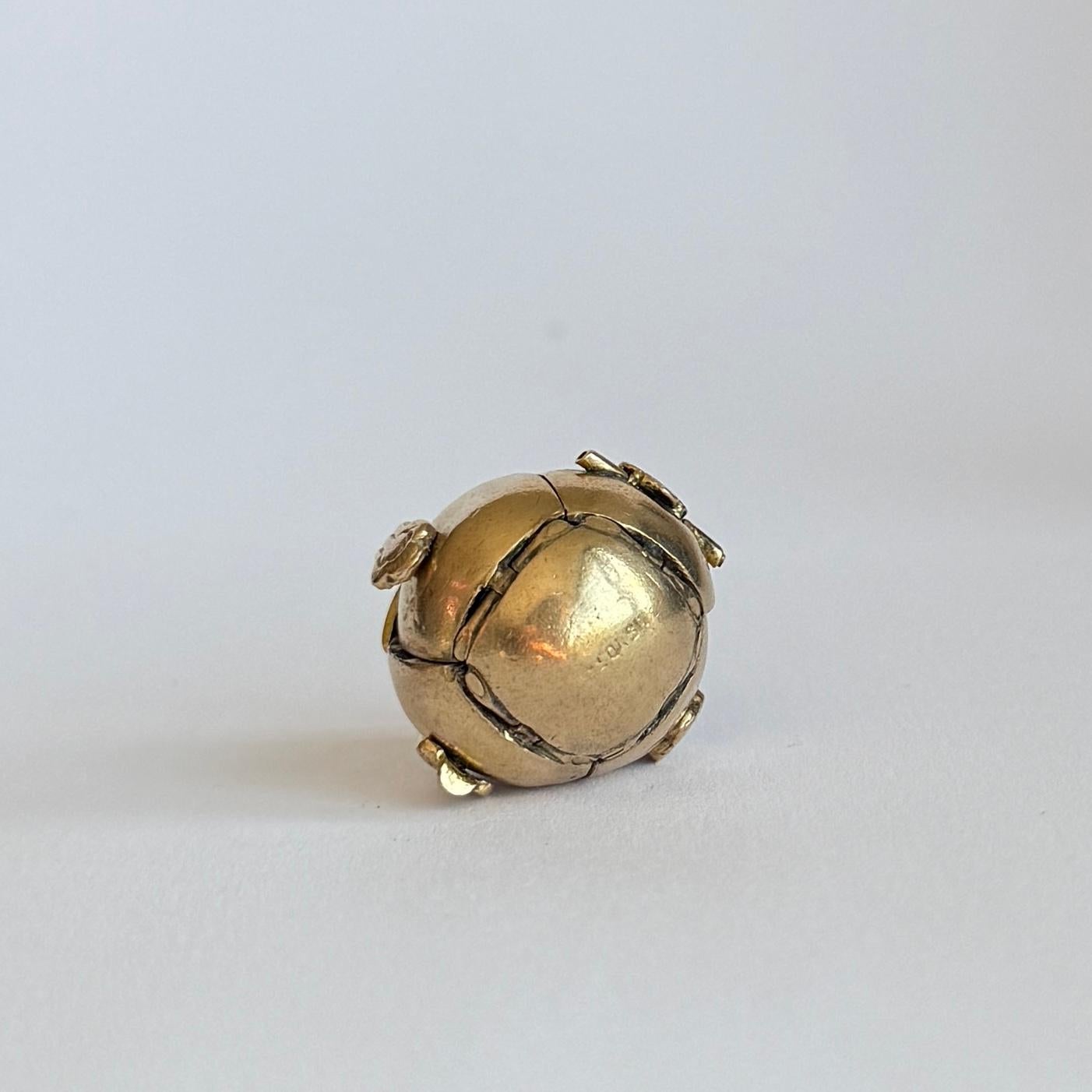 Women's or Men's Edwardian 9 Carat Gold and Silver Masonic Orb Pendant