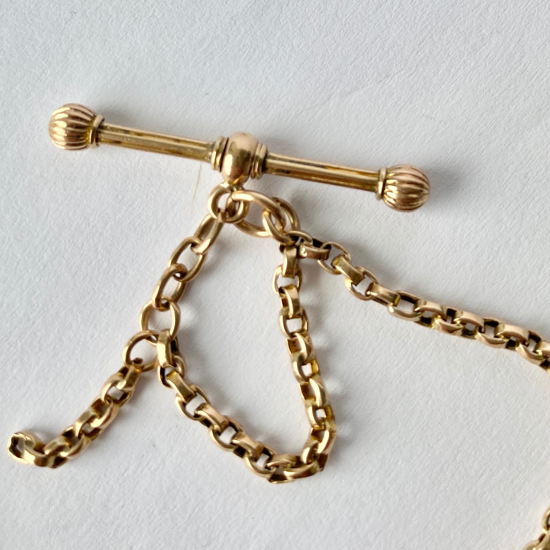 Kettenarmband aus 9 Karat Gold im Edwardianischen Stil im Zustand „Gut“ im Angebot in Chipping Campden, GB