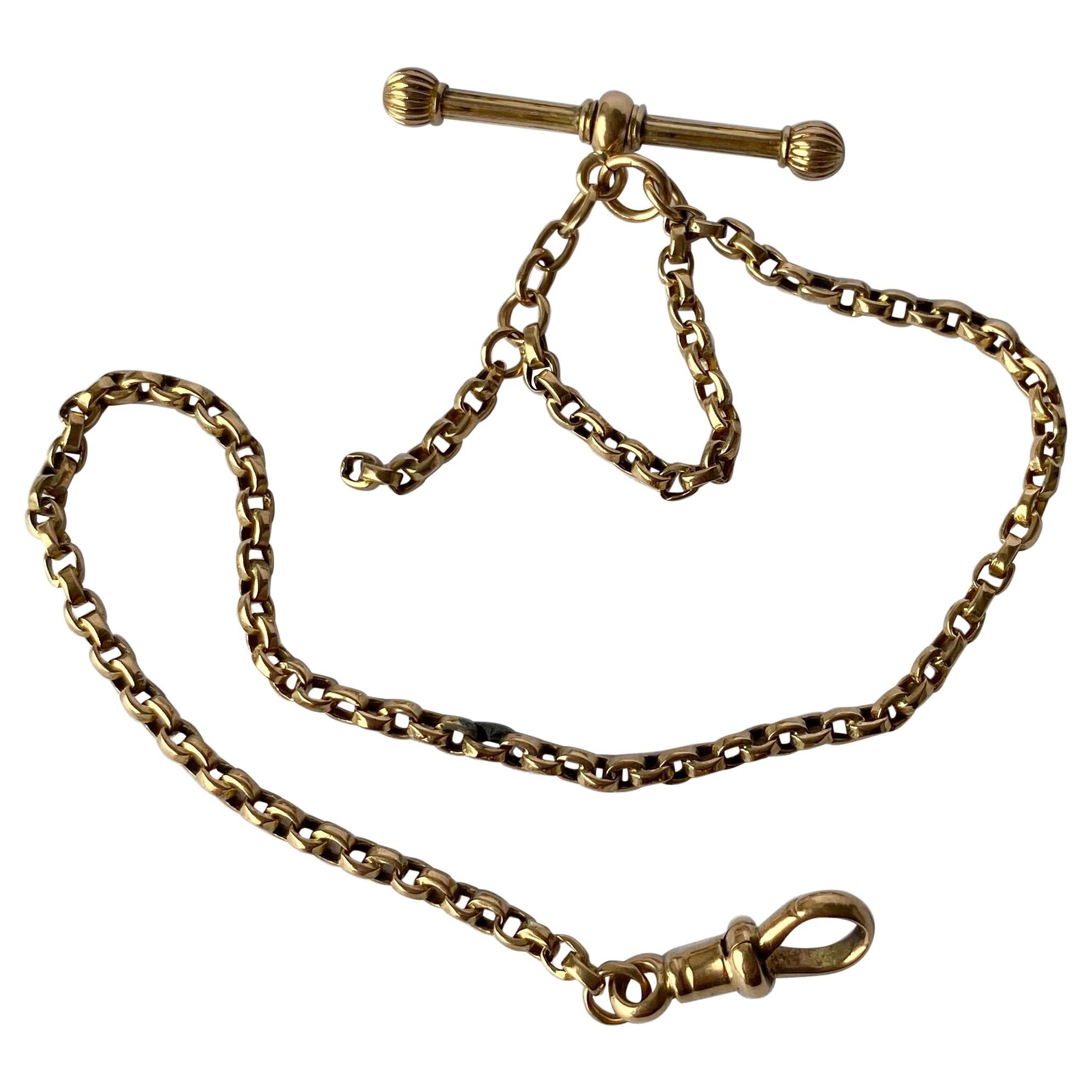 Edwardian 9 Carat Gold Chain Bracelet For Sale