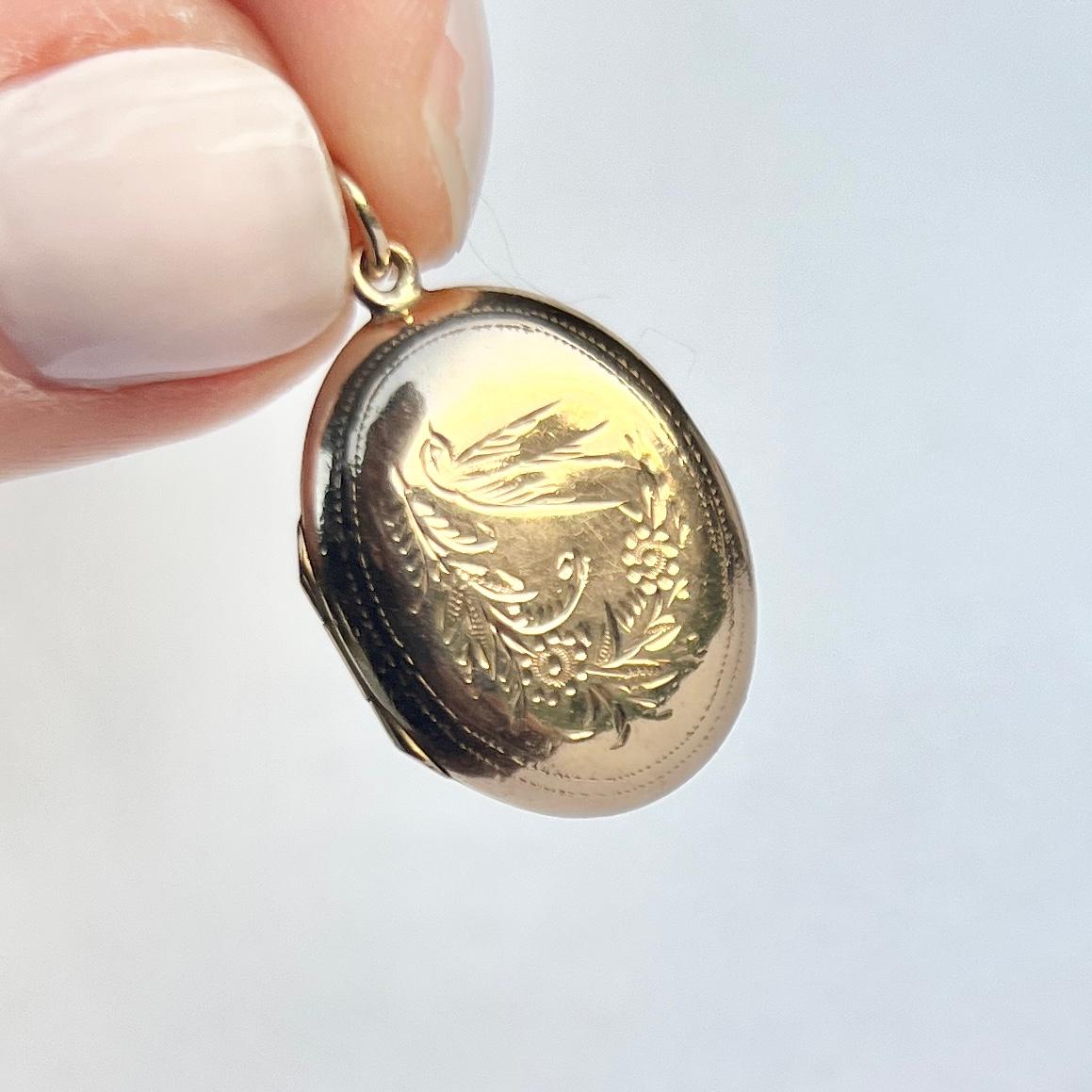 Édouardien Médaillon édouardien en or 9 carats en vente