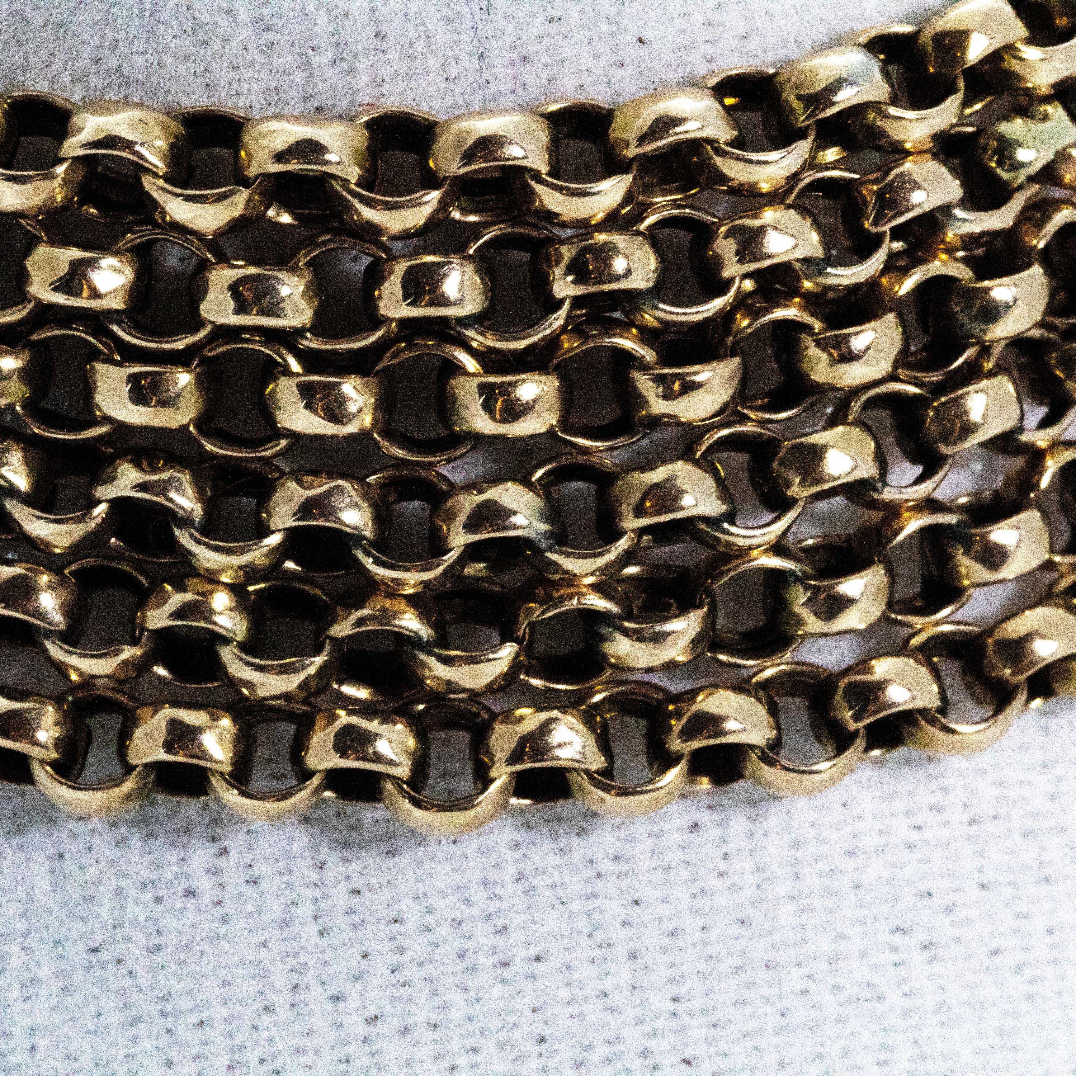 Women's or Men's Edwardian 9 Carat Gold Long Guard Chain