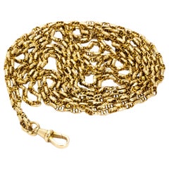 Antique Edwardian 9 Carat Gold Long Guard Chain