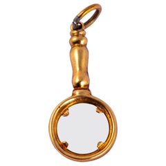 Edwardian 9 Carat Gold Magnifying Glass Pendant