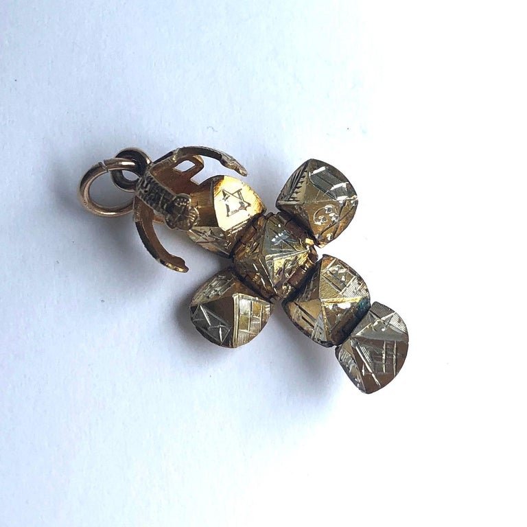 Edwardian 9 Carat Gold Masonic Orb Pendant at 1stDibs