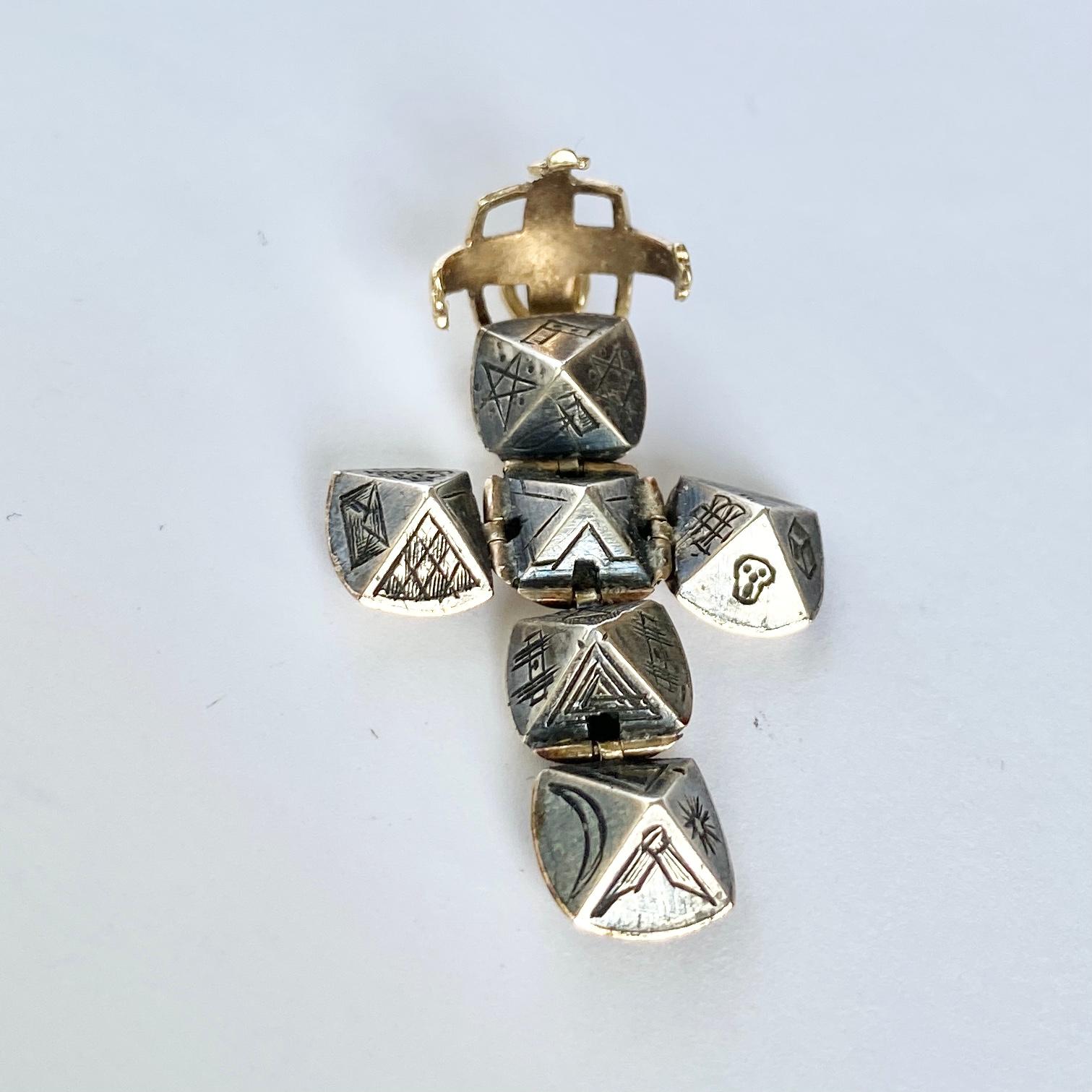 Women's or Men's Edwardian 9 Carat Gold Masonic Orb Pendant