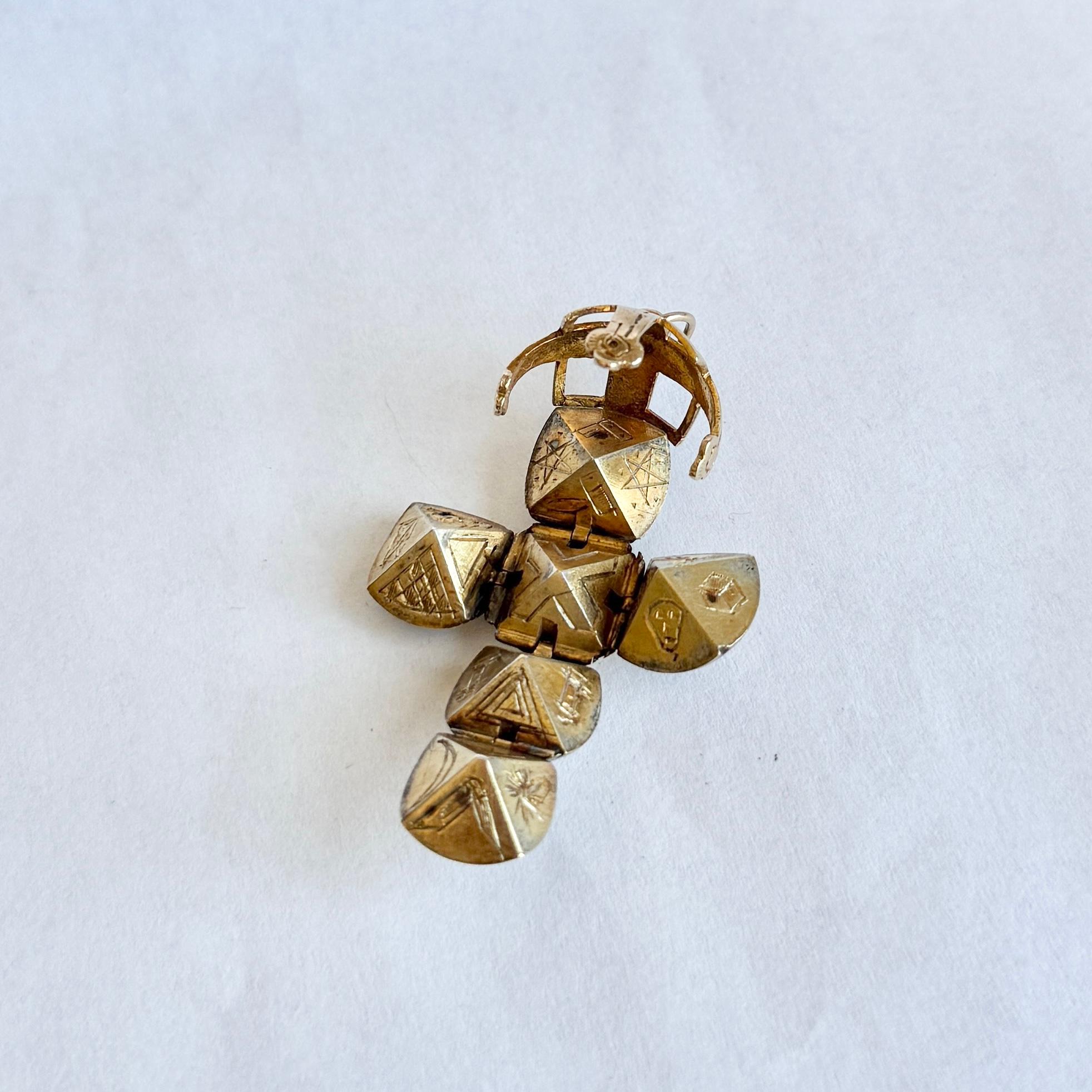 Women's or Men's Edwardian 9 Carat Gold Masonic Orb Pendant