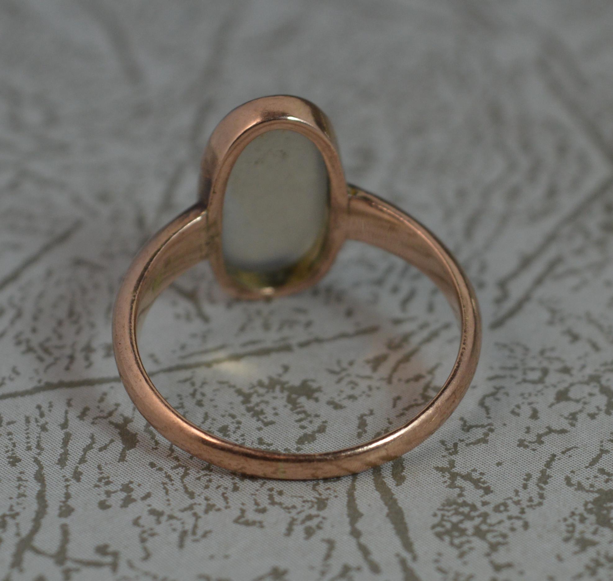 Cabochon Edwardian 9 Carat Rose Gold and Moonstone Solitaire Ring