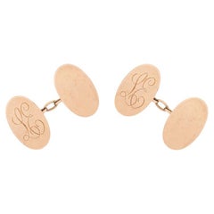 Antique Edwardian 9 Carat Rose Gold Cufflinks, c.1909