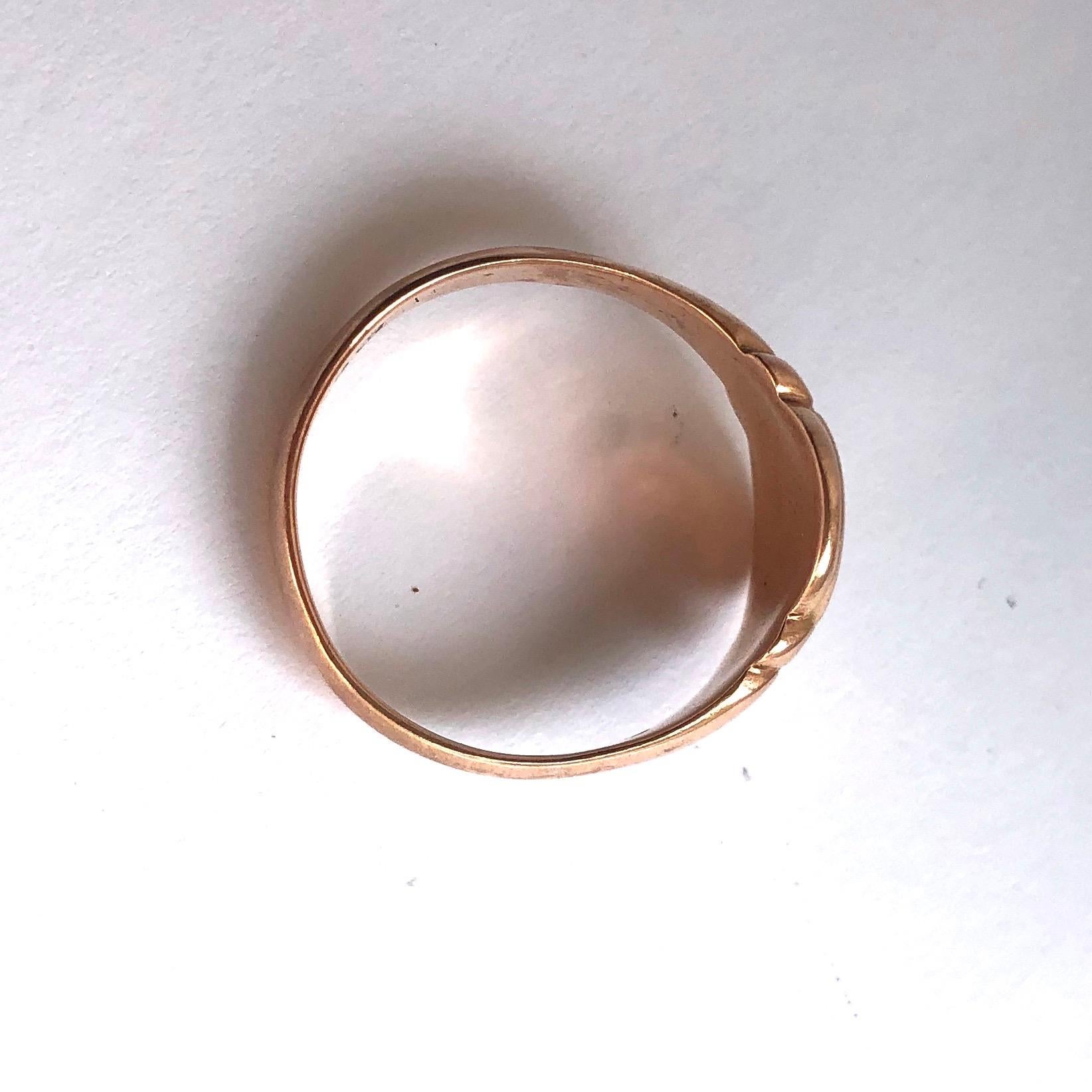Women's or Men's Edwardian 9 Carat Rose Gold Decorative Signet Ring