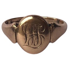 Antique Edwardian 9 Carat Rose Gold Signet Ring