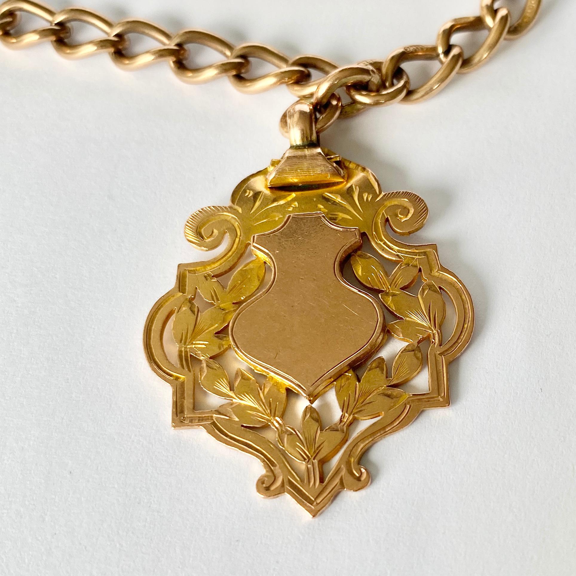Edwardian 9 Carat Yellow Gold Albert Chain or Necklace In Good Condition In Chipping Campden, GB