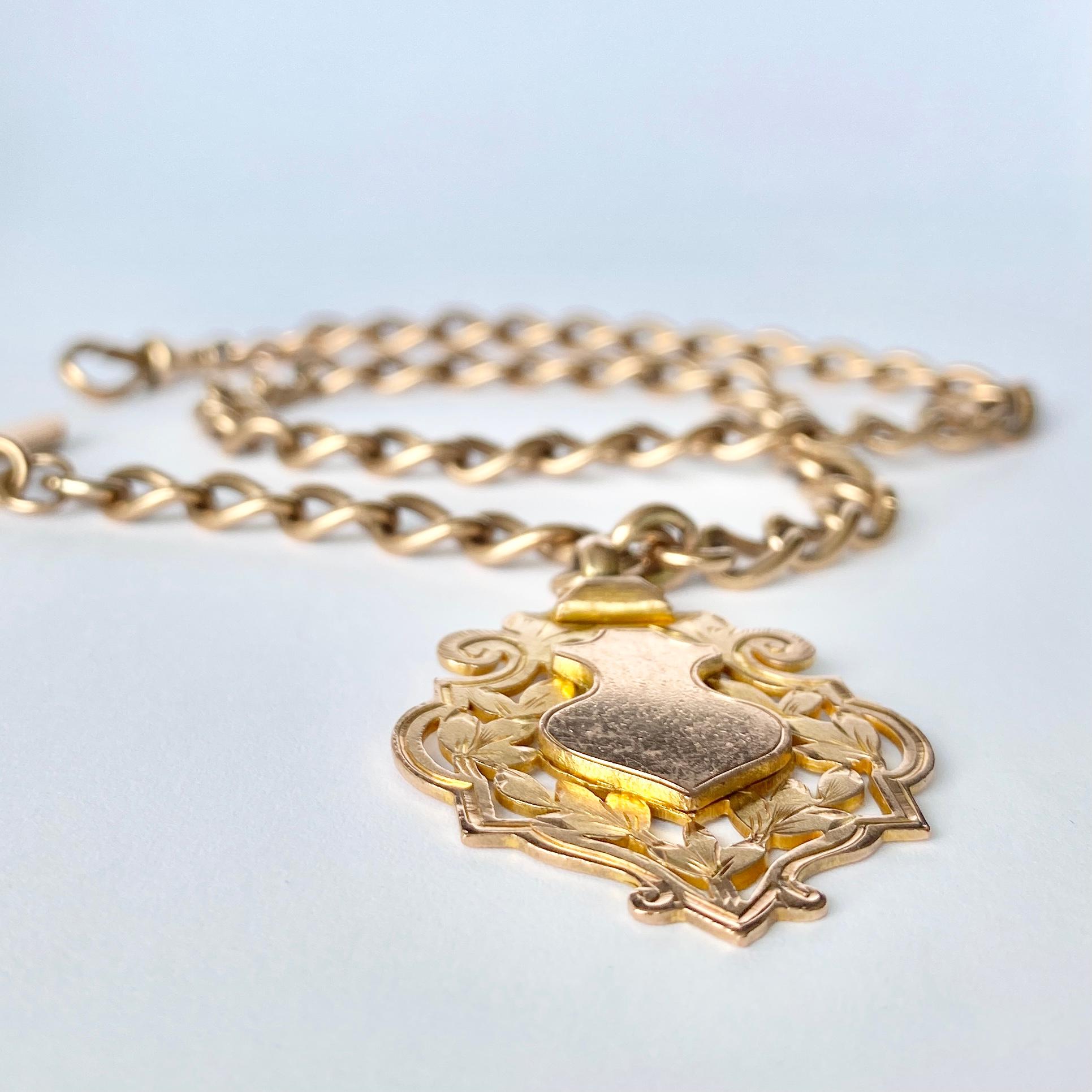 Edwardian 9 Carat Yellow Gold Albert Chain or Necklace 1