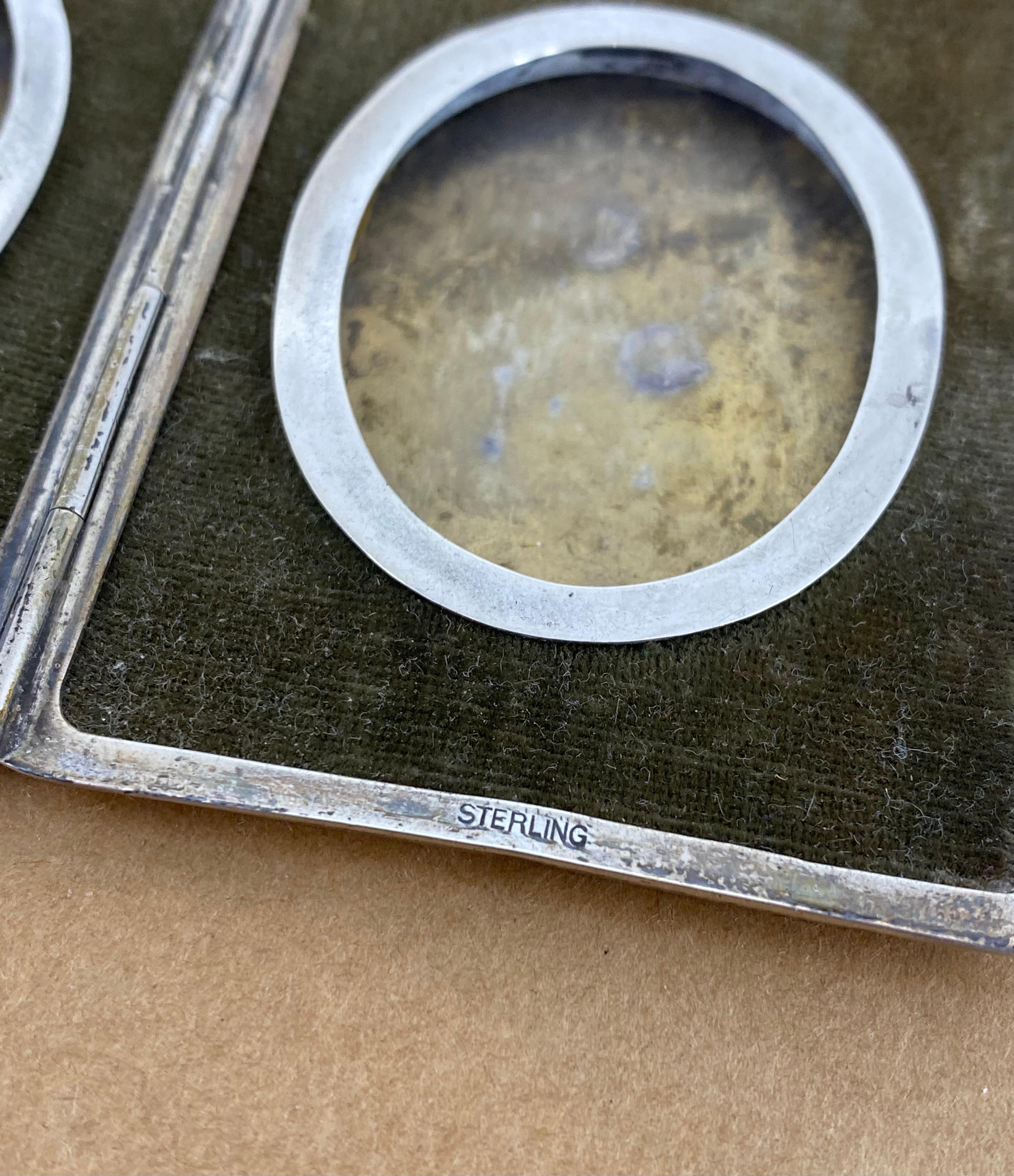 Edwardian 925 Sterling Silver Embossed Photo Case with Double Photo Compartment For Sale 1