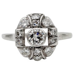 Anello edoardiano di platino con diamante da 0,95 carati, raro