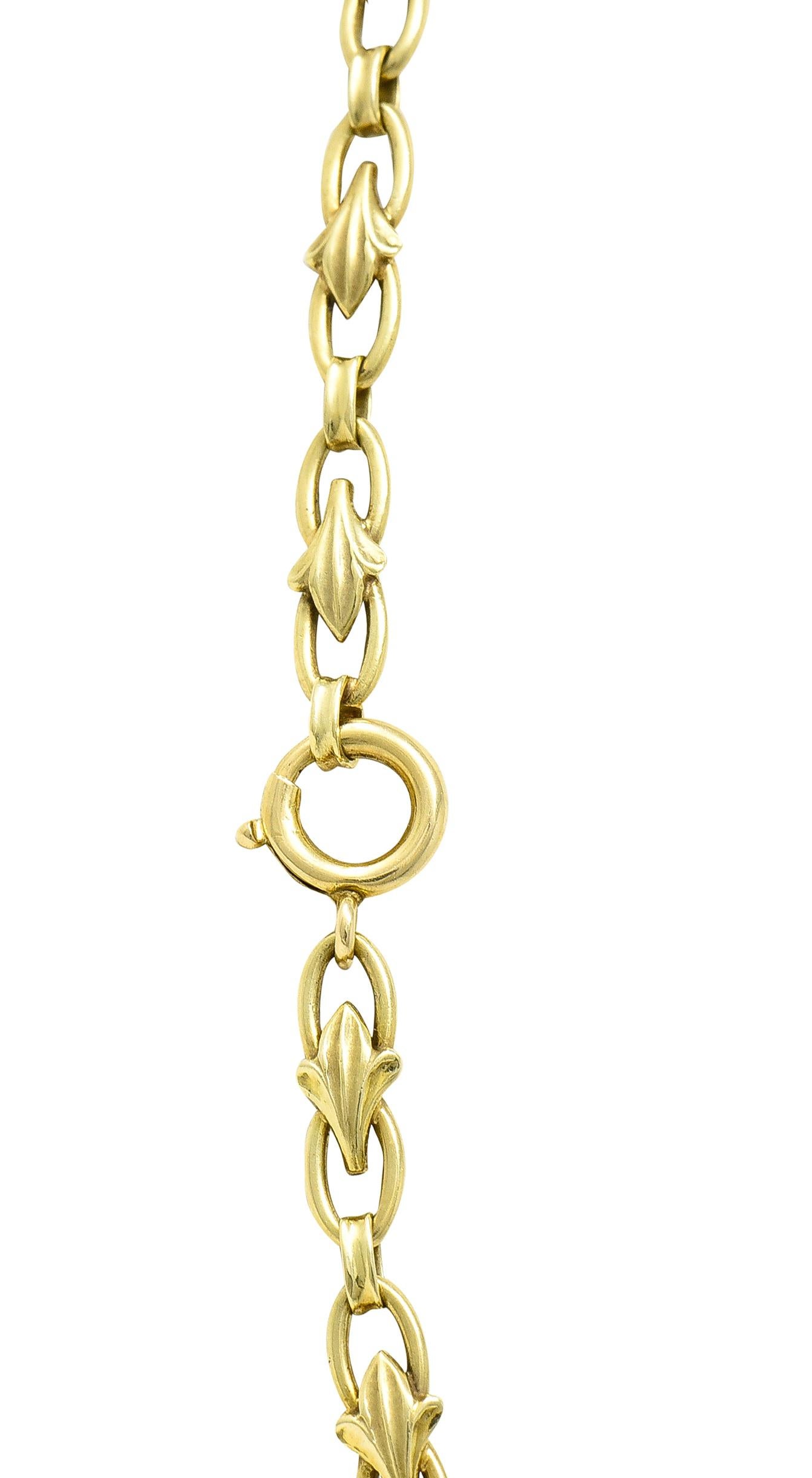 Women's Edwardian 9.71 Carats Step-Cut Aquamarine Diamond Pearl Platinum Gold Necklace