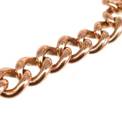Edwardian 9ct Gold Curb Link Bracelet with Heart Padlock