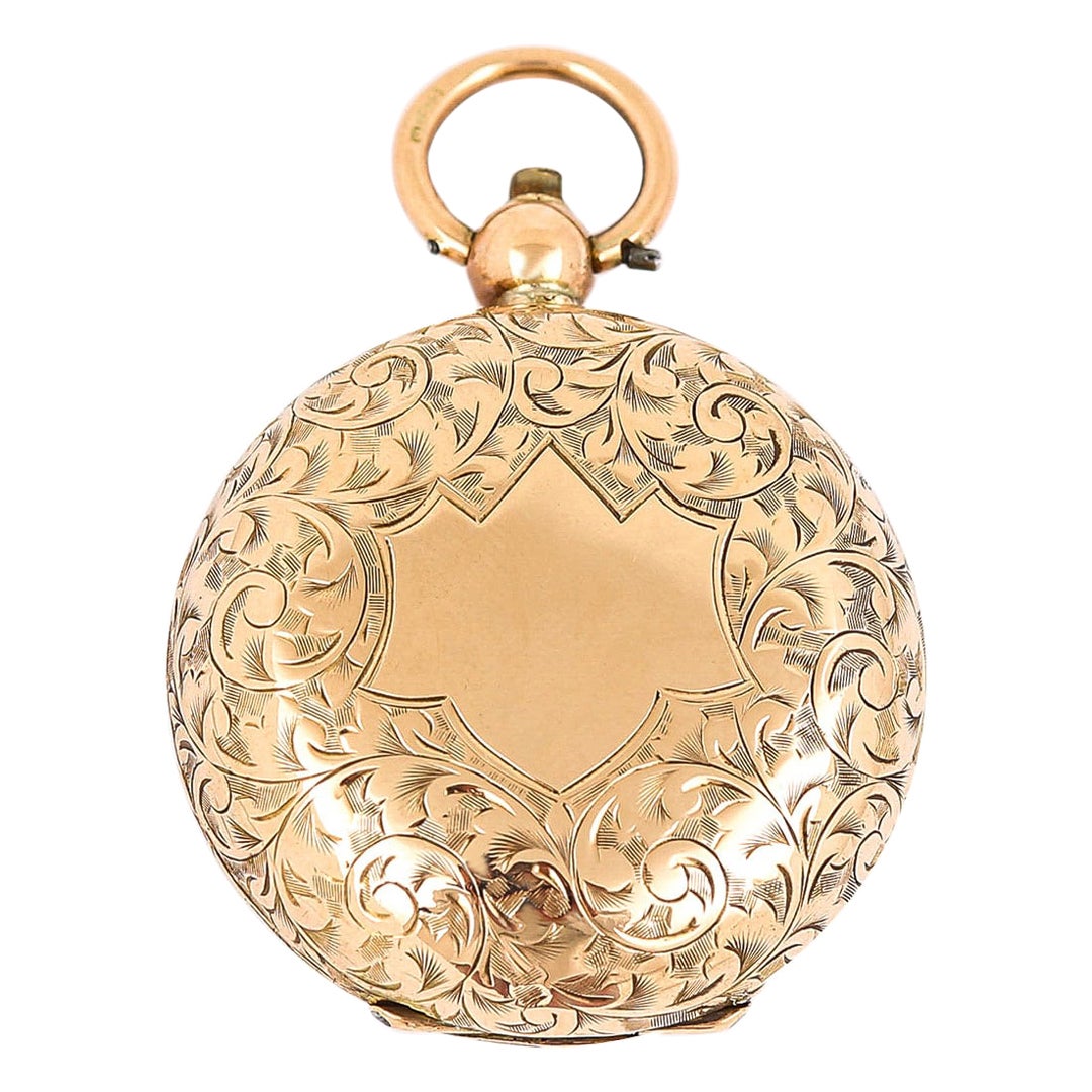 Edwardian 9ct Gold graviert Sovereign Halter:: um 1910