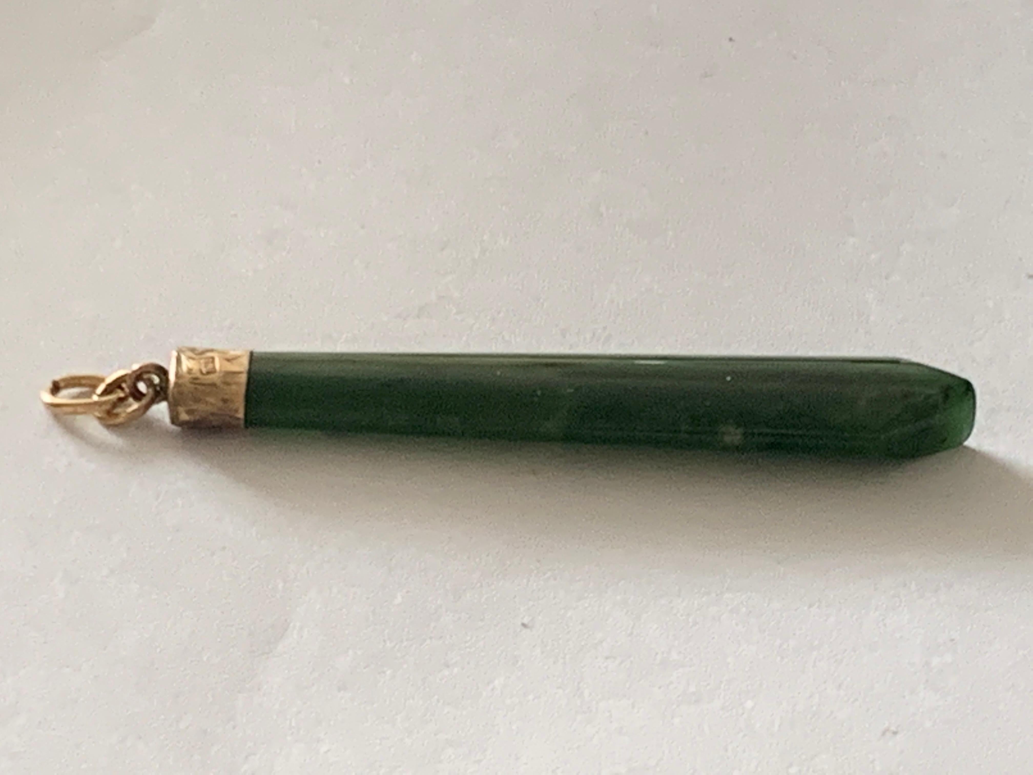 da uomo o donna Ciondolo di giada montato in oro 9ct edoardiano in vendita