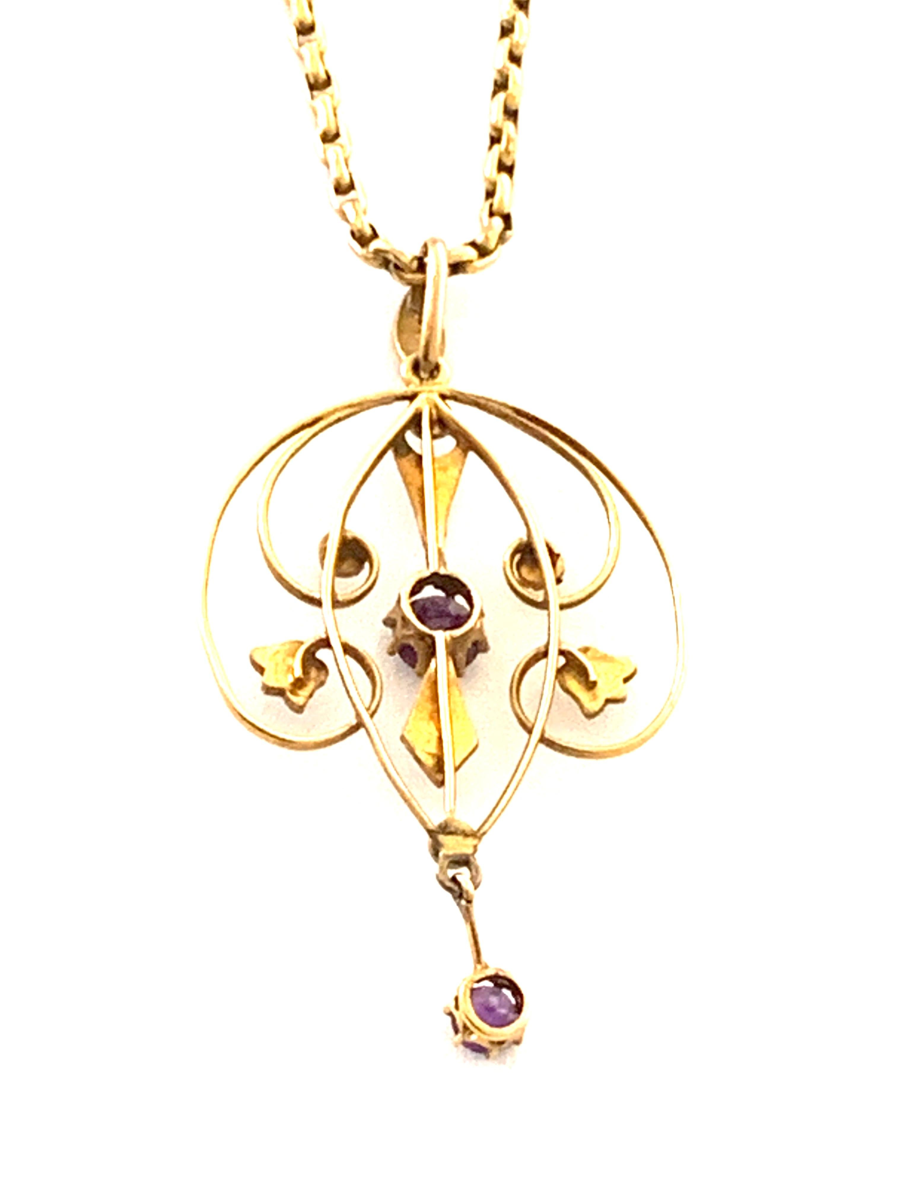 Edwardian 9ct Gold Necklace  For Sale 5
