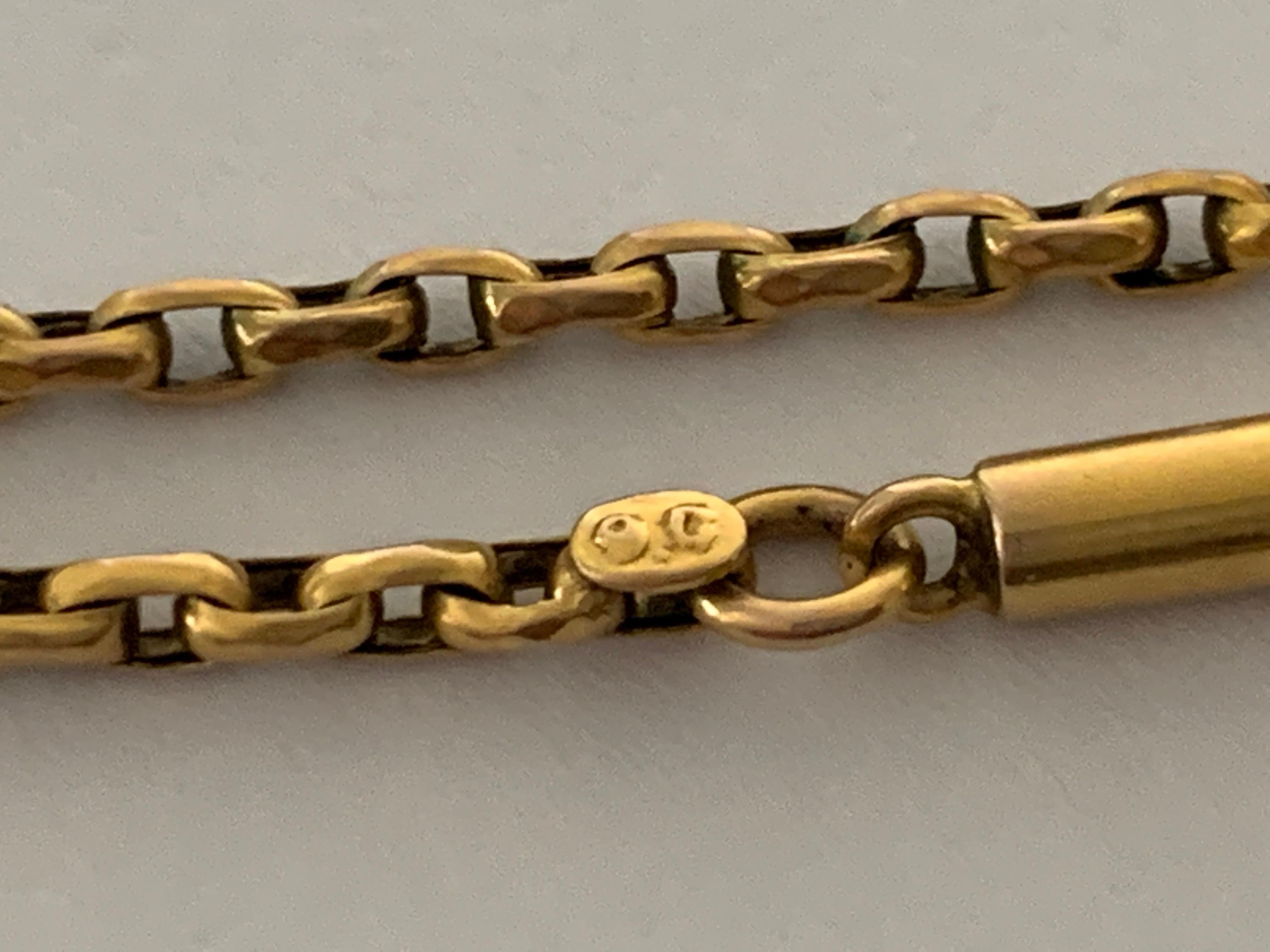 Edwardian 9ct Gold Halskette  Damen im Angebot