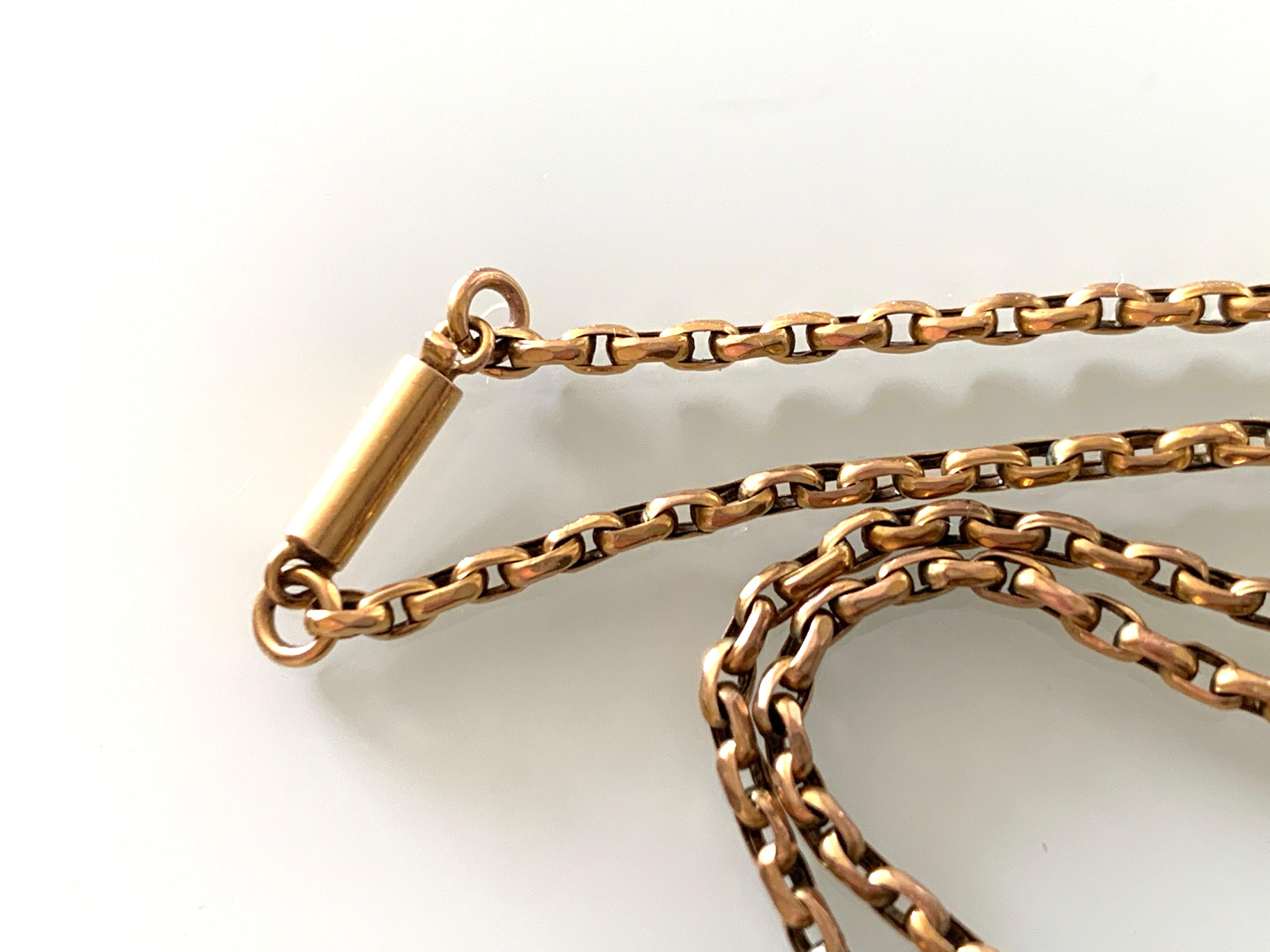 Edwardian 9ct Gold Halskette  im Angebot 3