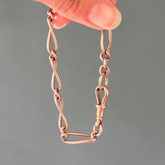 Antique Edwardian 9ct Rose Gold Albert Chain Bracelet