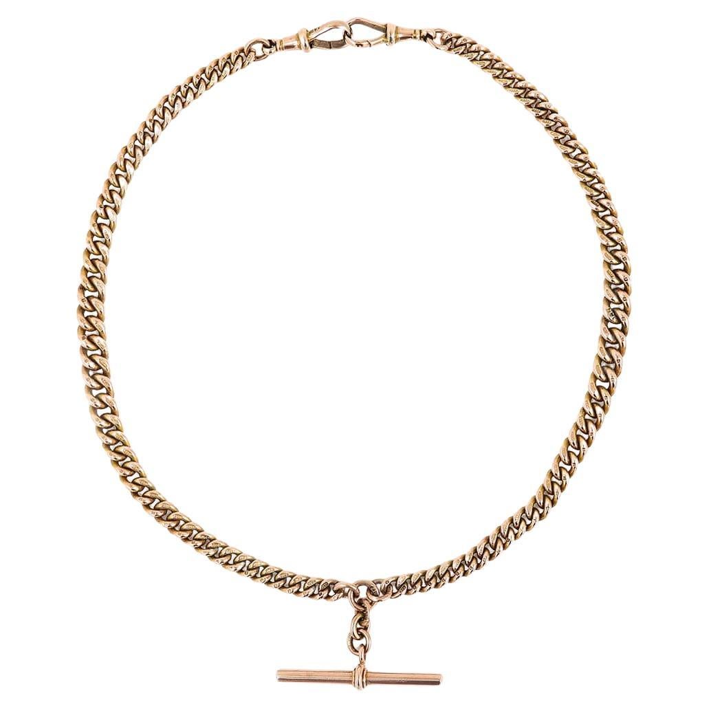 9ct Yellow Gold Albert Chain with Rolling T-Bar