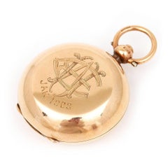 9 Karat Gelbgold Monogram Sovereign-Etui, Edwardian, um 1906