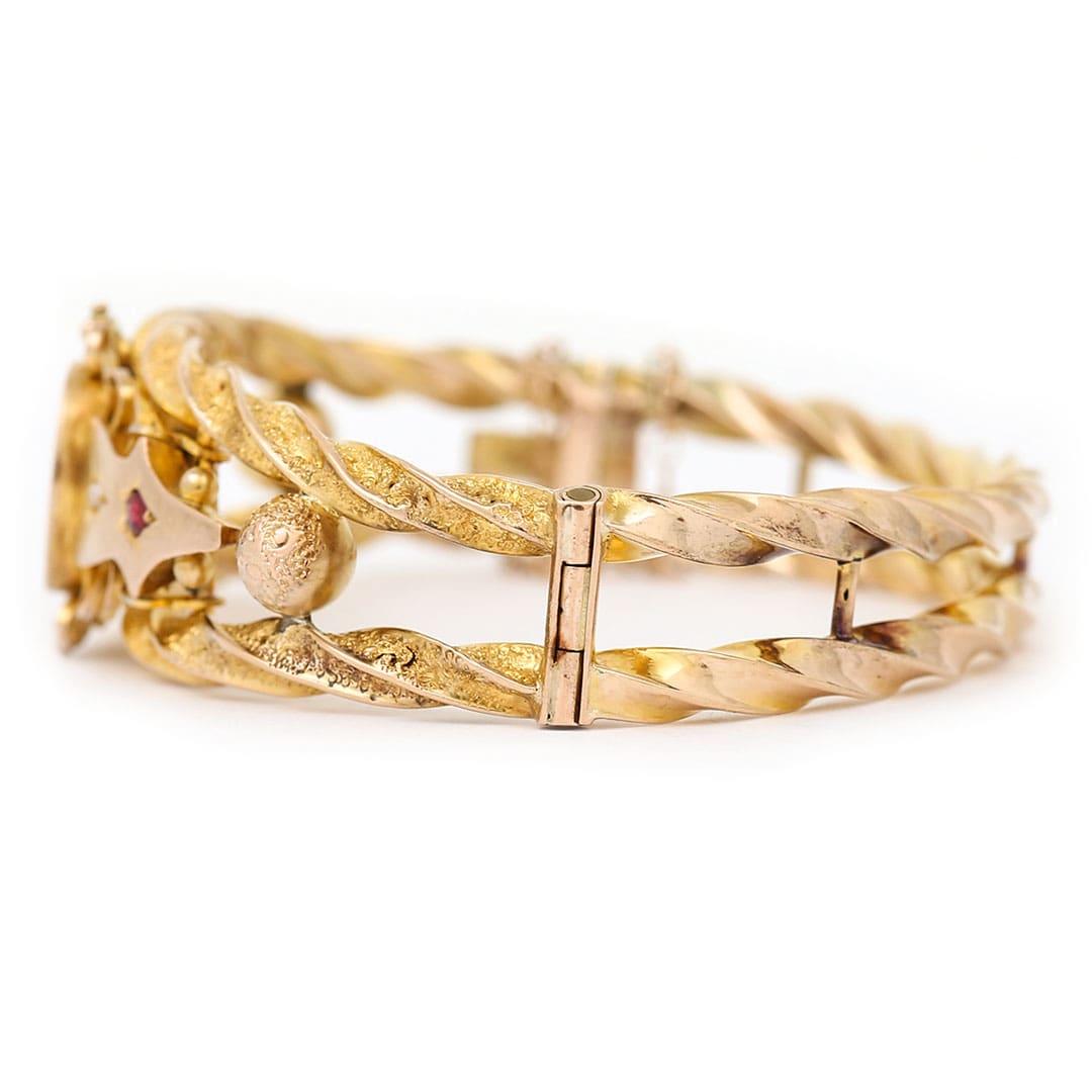 9ct gold ruby and diamond bracelet