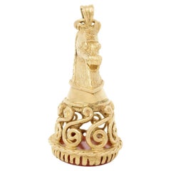 Edwardian 9k Carnelian Knight Chess Piece Fob