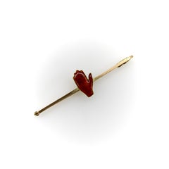 Edwardian 9K Gold Hand of Ulster Brooch