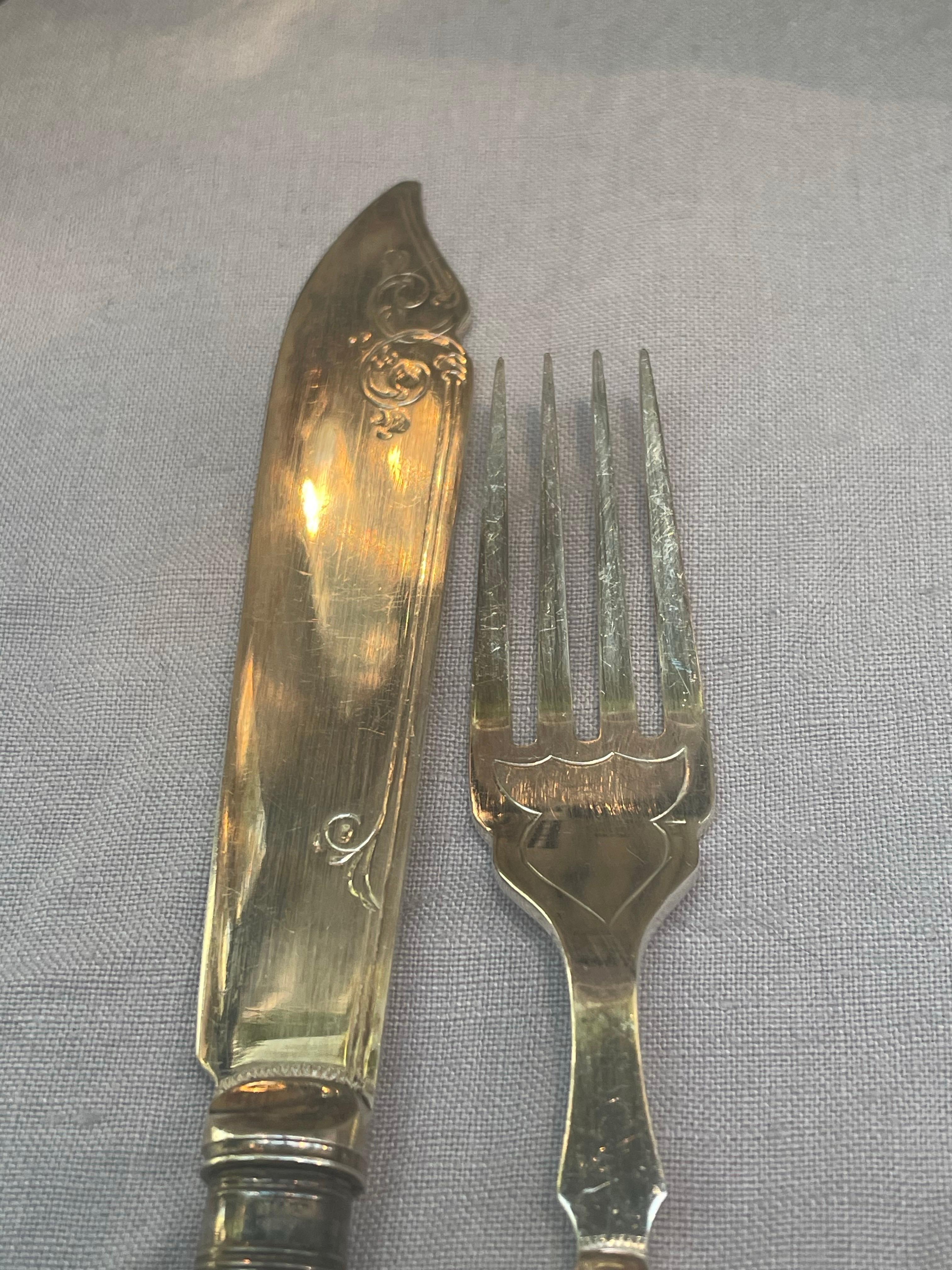 20th Century Edwardian A1 Silver-Plated Fish Set by S.M. & Co., in Original Fitted Case For Sale