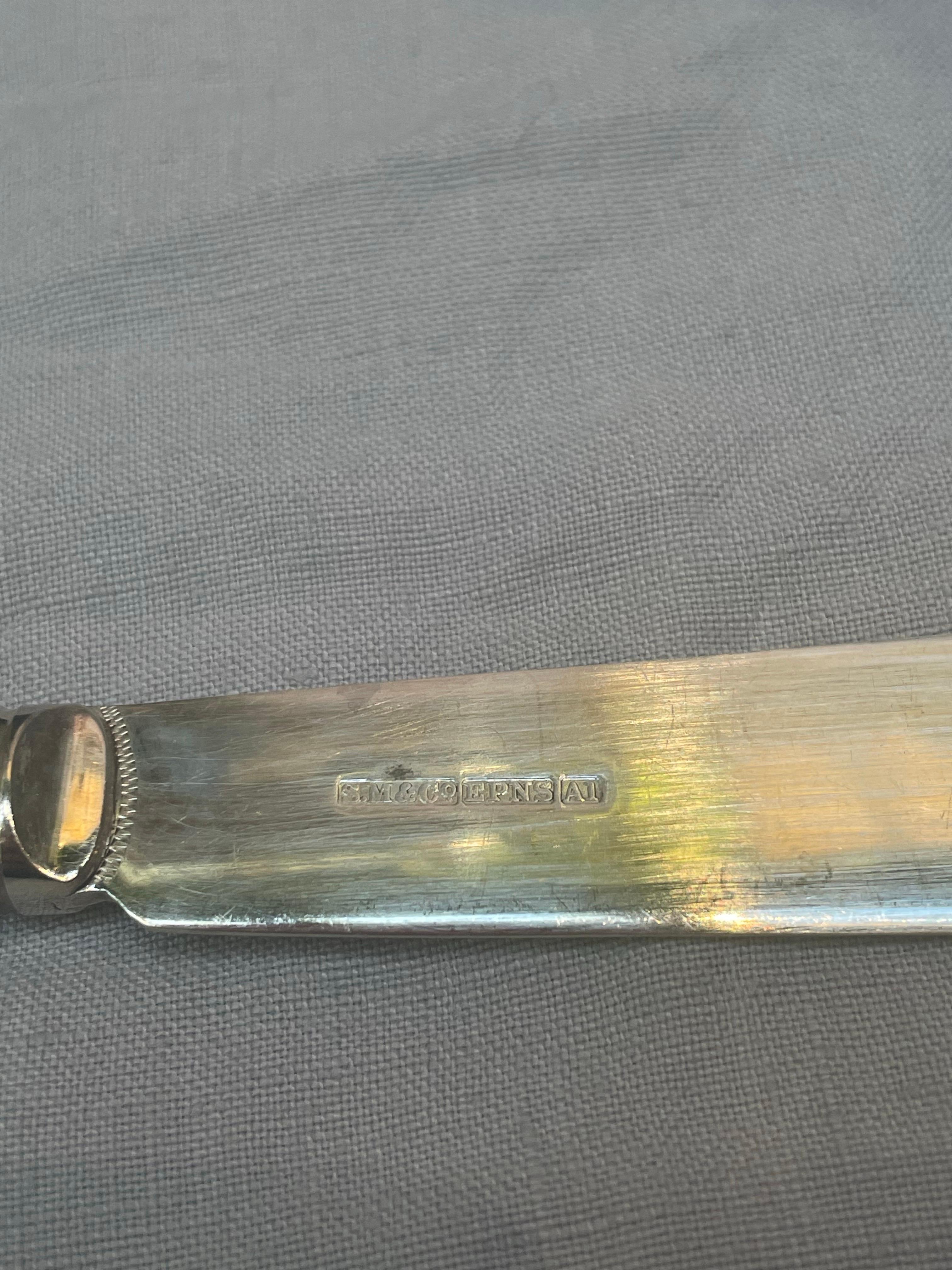 Edwardian A1 Silver-Plated Fish Set by S.M. & Co., in Original Fitted Case For Sale 1