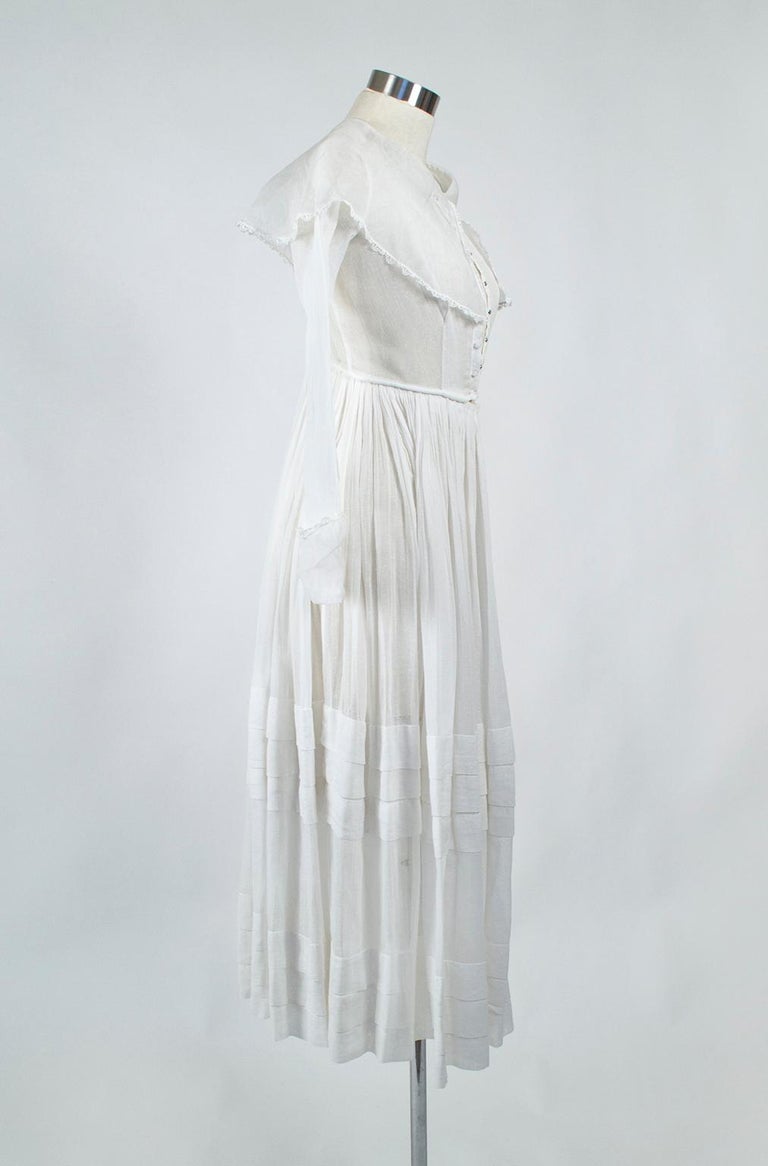 Edwardian Aesthetic Capelet Collar Detachable Bodice Shirtwaist DressXxs, 1910s