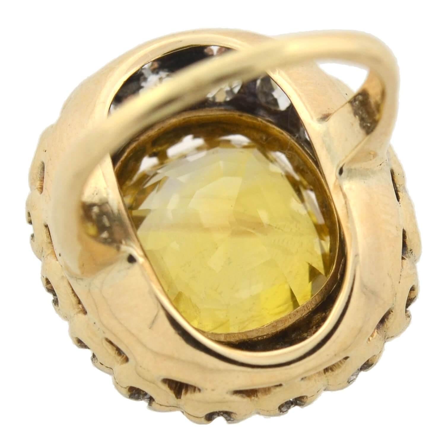 Edwardian AGL Certified 13.37 Carat Natural Ceylon Sapphire Diamond Ring 1